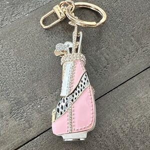 Elegant Pink and Silver Keychain